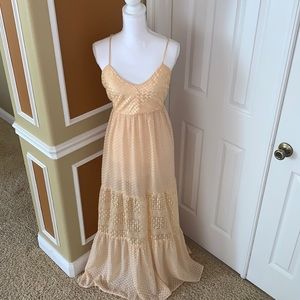 Flying Tomato Golden/Champagne Maxi Dress